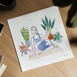 Self Care IV by Farida Zaman. Shown as a detailed flat fine art print, highlighting archival giclee quality. Available as an archival giclee rolled canvas, fine art paper, or poster print. SKU 63745a.