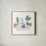Self Care IV by Farida Zaman. Shown in a natural wood glass frame for a timeless modern aesthetic. Available as an archival giclee rolled canvas, fine art paper, or poster print. SKU 63745a.
