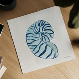 Simple Shore III by Farida Zaman. Shown as a detailed flat fine art print, highlighting archival giclee quality. Available as an archival giclee rolled canvas, fine art paper, or poster print. SKU 99251a.