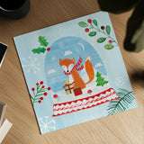 Snow Globe Animals III by Farida Zaman. Shown as a detailed flat fine art print, highlighting archival giclee quality. Available as an archival giclee rolled canvas, fine art paper, or poster print. SKU 42227a.
