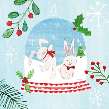 Snow Globe Animals IV by Farida Zaman. SKU 42228a. Archival Giclee Fine art print for wall decor.