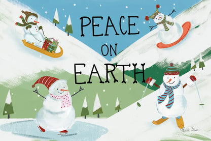 Snowman Snowday I by Farida Zaman. SKU 73376i. Archival Giclee Fine art print for wall decor.