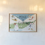 Snowman Snowday I by Farida Zaman. shown as a paper print in a natural frame. Available as a archival giclee rolled canvas, fine art paper, or poster print. SKU 73376i.