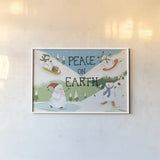 Snowman Snowday I by Farida Zaman. shown as a paper print in a white frame. Available as a archival giclee rolled canvas, fine art paper, or poster print. SKU 73376i.