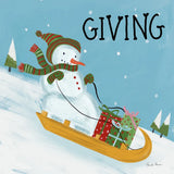 Snowman Snowday II by Farida Zaman. SKU 73377a. Archival Giclee Fine art print for wall decor.