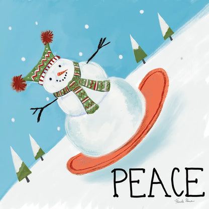 Snowman Snowday III by Farida Zaman. SKU 73378a. Archival Giclee Fine art print for wall decor.