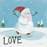 Snowman Snowday IV by Farida Zaman. SKU 73379a. Archival Giclee Fine art print for wall decor.