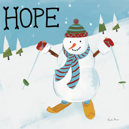 Snowman Snowday V by Farida Zaman. SKU 73380a. Archival Giclee Fine art print for wall decor.