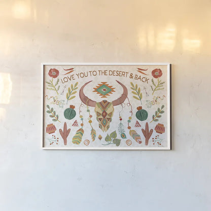 Southwest Vibes I by Farida Zaman. shown as a paper print in a white frame. Available as a archival giclee rolled canvas, fine art paper, or poster print. SKU 64511i.