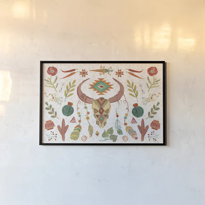 Southwest Vibes I No Words by Farida Zaman. shown as a paper print in a black flame. Available as a archival giclee rolled canvas, fine art paper, or poster print. SKU 68756i.