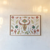 Southwest Vibes I No Words by Farida Zaman. shown as a paper print in a natural frame. Available as a archival giclee rolled canvas, fine art paper, or poster print. SKU 68756i.