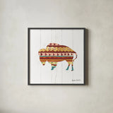 Southwestern Vibes II by Farida Zaman. Shown in a sleek black glass frame for a contemporary gallery look. Available as an archival giclee rolled canvas, fine art paper, or poster print. SKU 36361a.