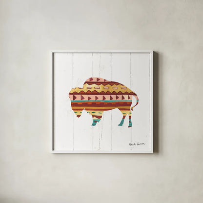 Southwestern Vibes II by Farida Zaman. Shown in a crisp white glass frame for a clean and minimalist style. Available as an archival giclee rolled canvas, fine art paper, or poster print. SKU 36361a.