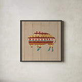 Southwestern Vibes II on Walnut by Farida Zaman. Shown in a sleek black glass frame for a contemporary gallery look. Available as an archival giclee rolled canvas, fine art paper, or poster print. SKU 43751a.