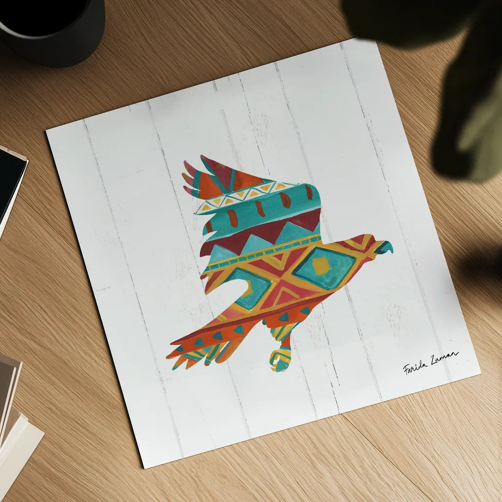 Southwestern Vibes III by Farida Zaman. Shown as a detailed flat fine art print, highlighting archival giclee quality. Available as an archival giclee rolled canvas, fine art paper, or poster print. SKU 36362a.