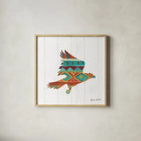 Southwestern Vibes III by Farida Zaman. Shown in a natural wood glass frame for a timeless modern aesthetic. Available as an archival giclee rolled canvas, fine art paper, or poster print. SKU 36362a.