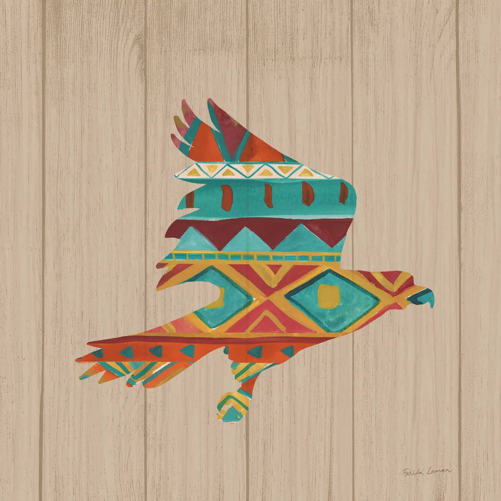 Southwestern Vibes III on Walnut by Farida Zaman. SKU 43752a. Archival Giclee Fine art print for wall decor.