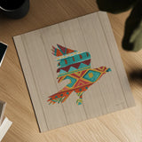 Southwestern Vibes III on Walnut by Farida Zaman. Shown as a detailed flat fine art print, highlighting archival giclee quality. Available as an archival giclee rolled canvas, fine art paper, or poster print. SKU 43752a.