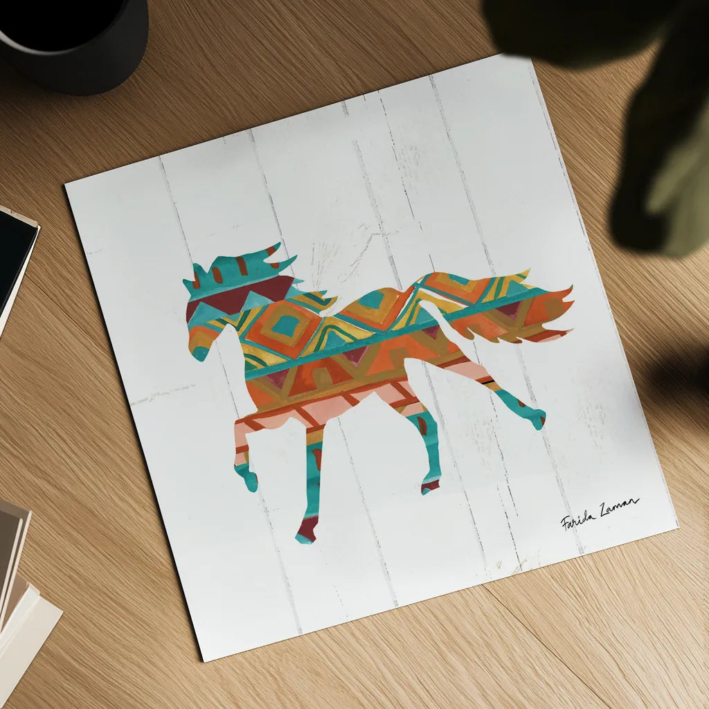 Southwestern Vibes IV by Farida Zaman. Shown as a detailed flat fine art print, highlighting archival giclee quality. Available as an archival giclee rolled canvas, fine art paper, or poster print. SKU 36363a.