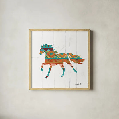 Southwestern Vibes IV by Farida Zaman. Shown in a natural wood glass frame for a timeless modern aesthetic. Available as an archival giclee rolled canvas, fine art paper, or poster print. SKU 36363a.