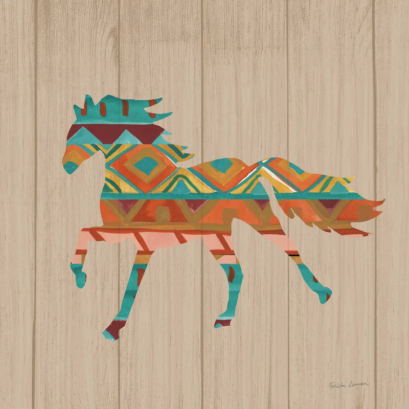 Southwestern Vibes IV on Walnut by Farida Zaman. SKU 43753a. Archival Giclee Fine art print for wall decor.
