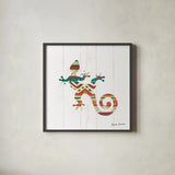 Southwestern Vibes V by Farida Zaman. Shown in a sleek black glass frame for a contemporary gallery look. Available as an archival giclee rolled canvas, fine art paper, or poster print. SKU 36364a.