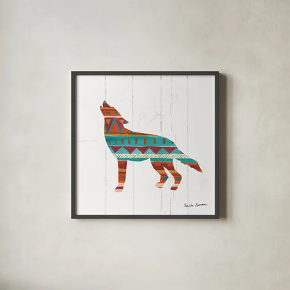 Southwestern Vibes VI by Farida Zaman. Shown in a sleek black glass frame for a contemporary gallery look. Available as an archival giclee rolled canvas, fine art paper, or poster print. SKU 36365a.