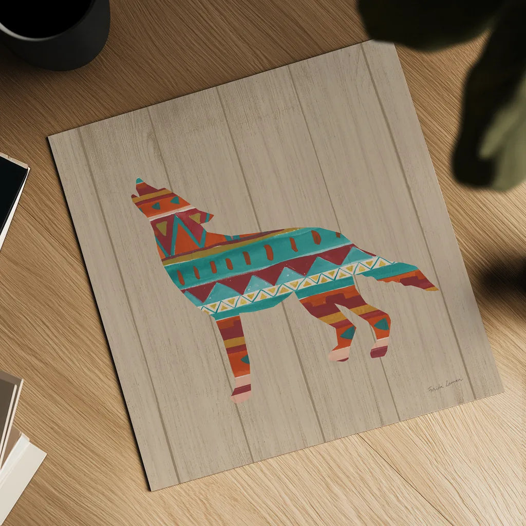 Southwestern Vibes VI on Walnut by Farida Zaman. Shown as a detailed flat fine art print, highlighting archival giclee quality. Available as an archival giclee rolled canvas, fine art paper, or poster print. SKU 43754a.