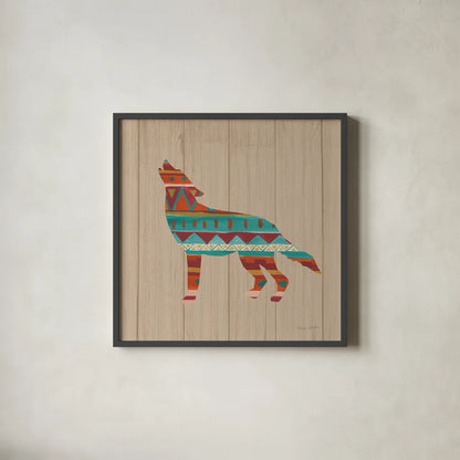 Southwestern Vibes VI on Walnut by Farida Zaman. Shown in a sleek black glass frame for a contemporary gallery look. Available as an archival giclee rolled canvas, fine art paper, or poster print. SKU 43754a.