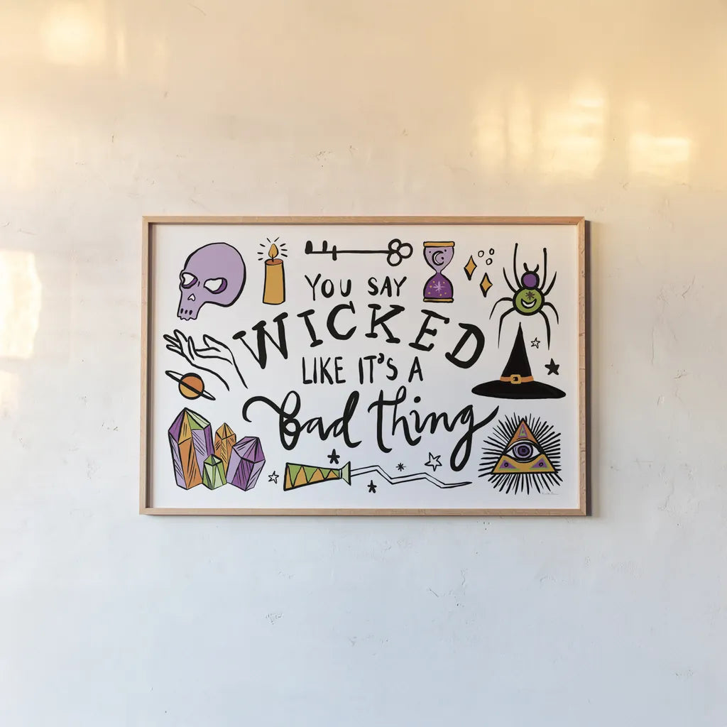 Spell Bound I by Farida Zaman. shown as a paper print in a natural frame. Available as a archival giclee rolled canvas, fine art paper, or poster print. SKU 70174i.