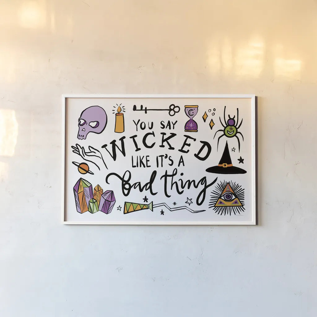 Spell Bound I by Farida Zaman. shown as a paper print in a white frame. Available as a archival giclee rolled canvas, fine art paper, or poster print. SKU 70174i.