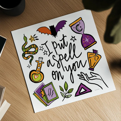 Spell Bound II by Farida Zaman. Shown as a detailed flat fine art print, highlighting archival giclee quality. Available as an archival giclee rolled canvas, fine art paper, or poster print. SKU 70175a.