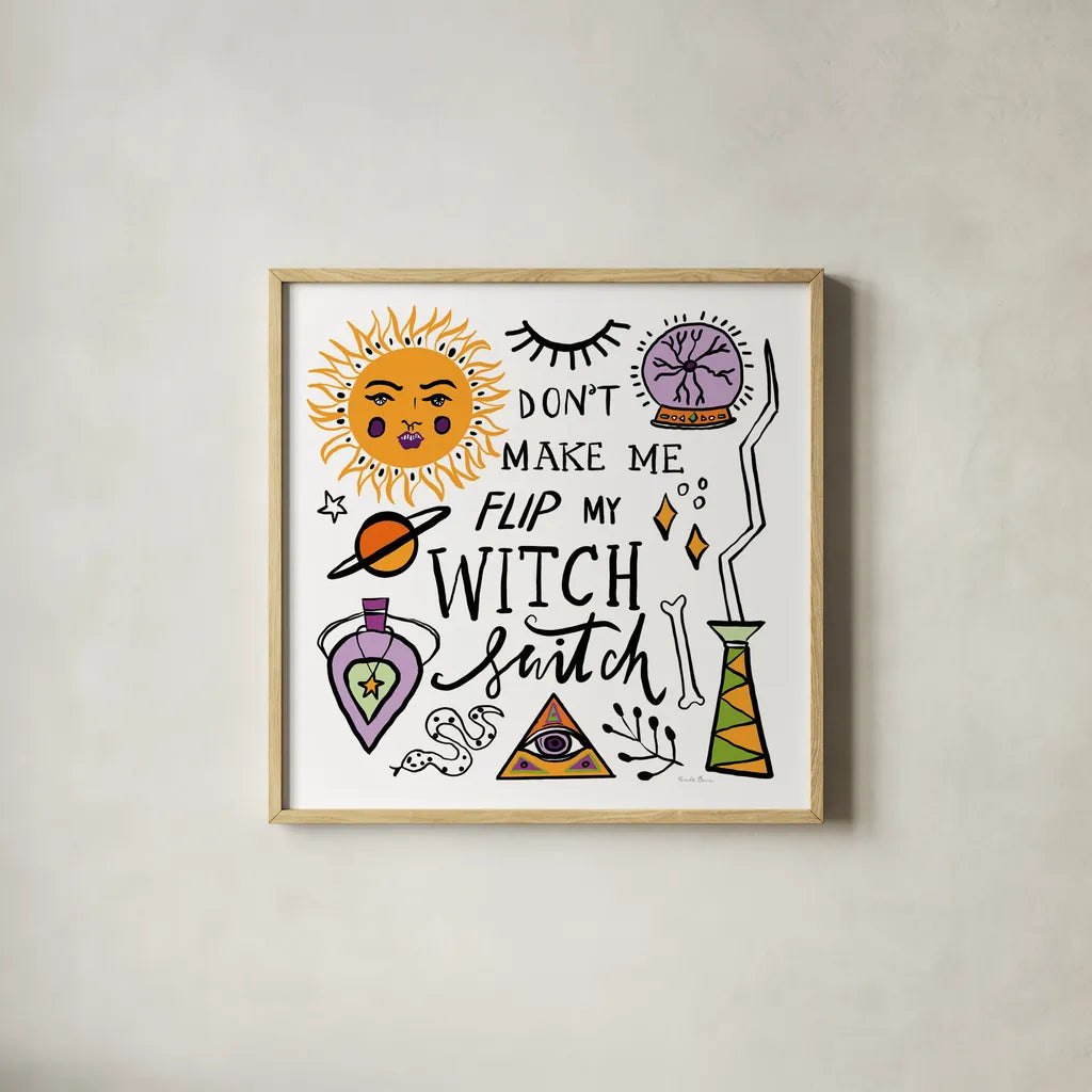 Spell Bound III by Farida Zaman. Shown in a natural wood glass frame for a timeless modern aesthetic. Available as an archival giclee rolled canvas, fine art paper, or poster print. SKU 70176a.