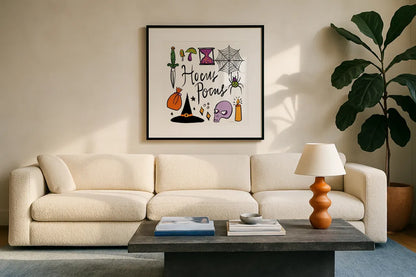 Spell Bound IV by Farida Zaman. Displayed in a glass frame with matte in a clean modern living room. Available as an archival giclee rolled canvas, fine art paper, or poster print. SKU 70177a.