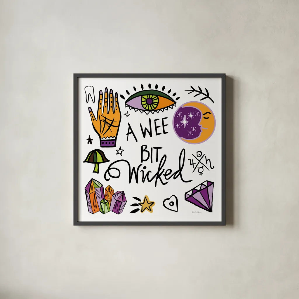 Spell Bound V by Farida Zaman. Shown in a sleek black glass frame for a contemporary gallery look. Available as an archival giclee rolled canvas, fine art paper, or poster print. SKU 70178a.