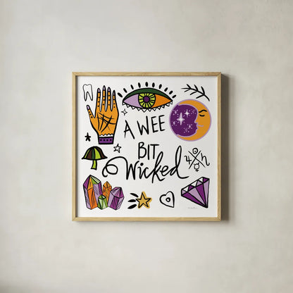 Spell Bound V by Farida Zaman. Shown in a natural wood glass frame for a timeless modern aesthetic. Available as an archival giclee rolled canvas, fine art paper, or poster print. SKU 70178a.