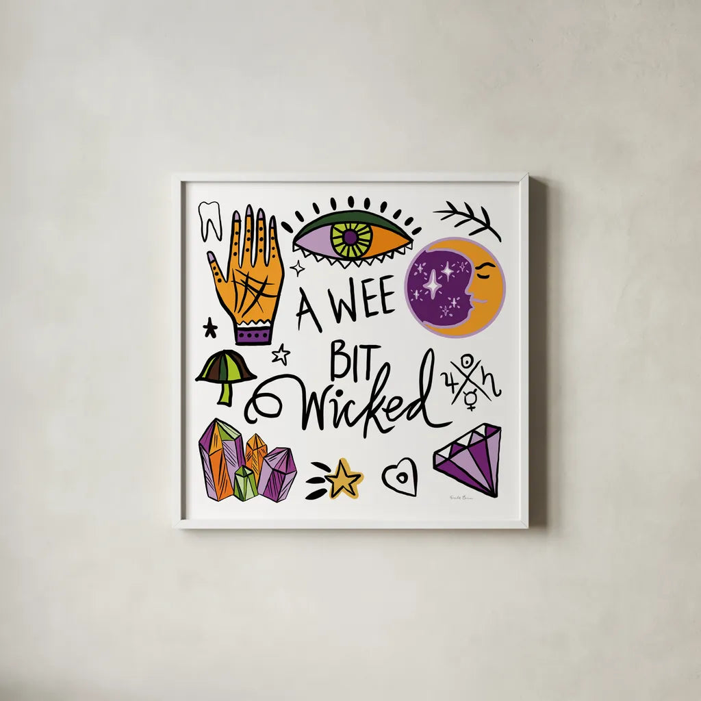 Spell Bound V by Farida Zaman. Shown in a crisp white glass frame for a clean and minimalist style. Available as an archival giclee rolled canvas, fine art paper, or poster print. SKU 70178a.