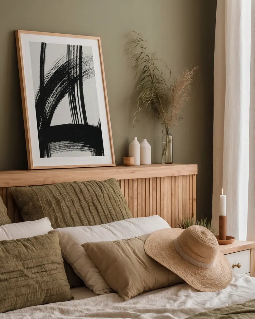 Spontaneous II Crop by Farida Zaman. shown as a paper print in a natural frame. Available as a archival giclee rolled canvas, fine art paper, or poster print. SKU 47654h.