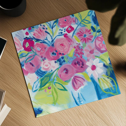 Spring Burst II by Farida Zaman. Shown as a detailed flat fine art print, highlighting archival giclee quality. Available as an archival giclee rolled canvas, fine art paper, or poster print. SKU 67196a.