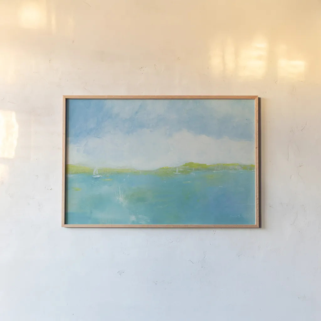 Sunny Day Crop by Farida Zaman. shown as a paper print in a natural frame. Available as a archival giclee rolled canvas, fine art paper, or poster print. SKU 46819i.