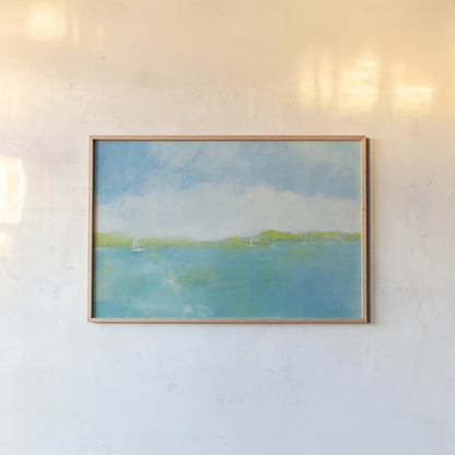 Sunny Day Crop by Farida Zaman. shown as a paper print in a natural frame. Available as a archival giclee rolled canvas, fine art paper, or poster print. SKU 46819i.