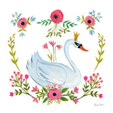 Swan Love I v2 by Farida Zaman. SKU 45898a. Archival Giclee Fine art print for wall decor.