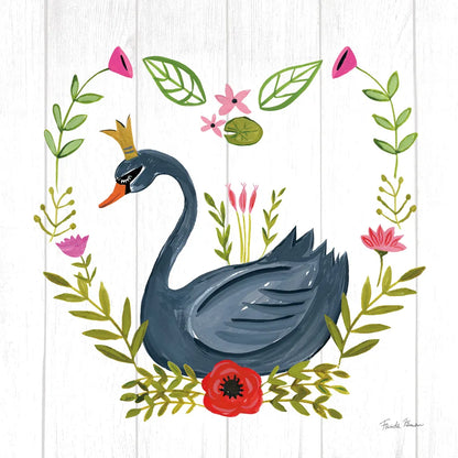 Swan Love II by Farida Zaman. SKU 38748a. Archival Giclee Fine art print for wall decor.
