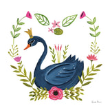 Swan Love II v2 by Farida Zaman. SKU 45899a. Archival Giclee Fine art print for wall decor.