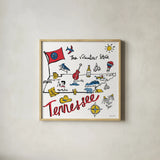 Tennessee by Farida Zaman. Shown in a natural wood glass frame for a timeless modern aesthetic. Available as an archival giclee rolled canvas, fine art paper, or poster print. SKU 87831a.