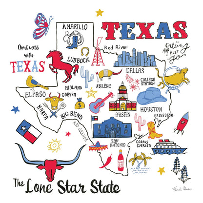 Texas by Farida Zaman. SKU 61530a. Archival Giclee Fine art print for wall decor.