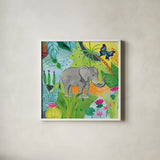 The Big Jungle I by Farida Zaman. Shown in a crisp white glass frame for a clean and minimalist style. Available as an archival giclee rolled canvas, fine art paper, or poster print. SKU 39842a.