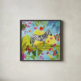 The Big Jungle III by Farida Zaman. Shown in a sleek black glass frame for a contemporary gallery look. Available as an archival giclee rolled canvas, fine art paper, or poster print. SKU 39844a.