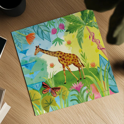 The Big Jungle IV by Farida Zaman. Shown as a detailed flat fine art print, highlighting archival giclee quality. Available as an archival giclee rolled canvas, fine art paper, or poster print. SKU 39845a.