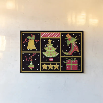 The Night Before Christmas I by Farida Zaman. shown as a paper print in a black flame. Available as a archival giclee rolled canvas, fine art paper, or poster print. SKU 33042i.